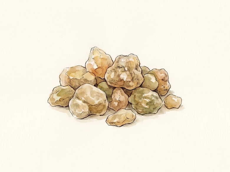 Gewone amberkleurige wierookhars, op grote schaal geoogst