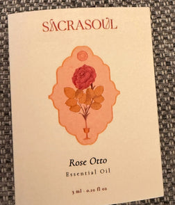 The Rose Otto card that comes with the order, a customer photo